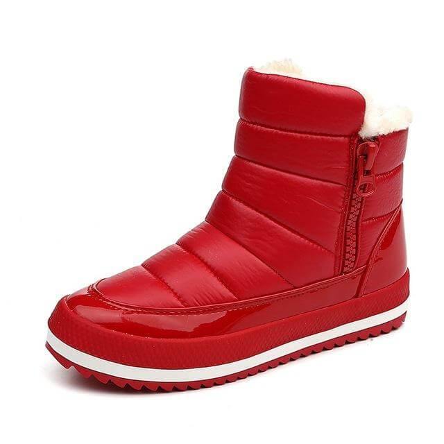 Women's Zip-Up Winter Ankle Boots with Plush Lining – Flat Sole Comfort Booties for Cold Weather & Snow