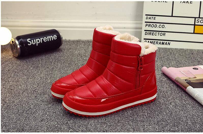 Women's Zip-Up Winter Ankle Boots with Plush Lining – Flat Sole Comfort Booties for Cold Weather & Snow