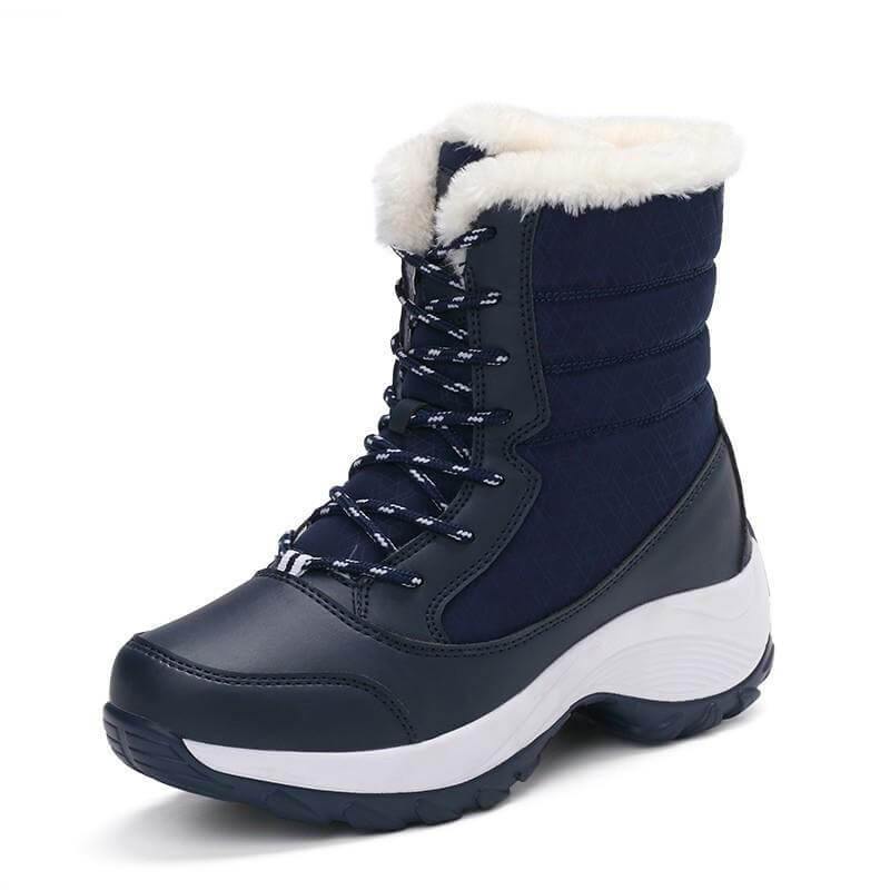 Women's Ankle Snow Boots – Waterproof Insulated Winter Footwear with Slip-On Design, Platform Sole & Plush Lining for Cold Weather