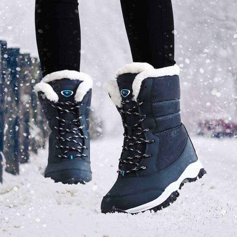 Women's Ankle Snow Boots – Waterproof Insulated Winter Footwear with Slip-On Design, Platform Sole & Plush Lining for Cold Weather
