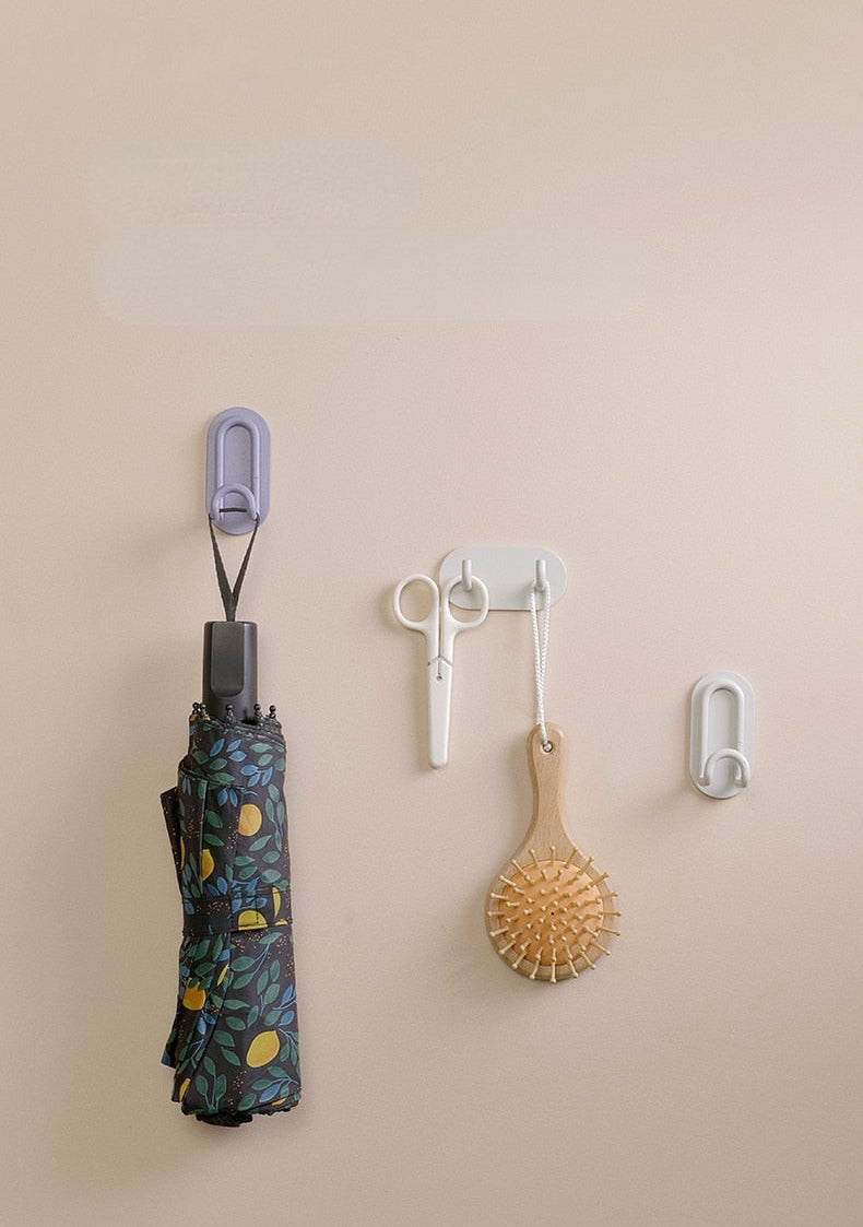 Adhesive Metal Hooks for Bathroom & Kitchen Storage — Dual-Hook Design, No Drilling, Lightweight Organizer for Keys, Towels, Accessories | Thomler