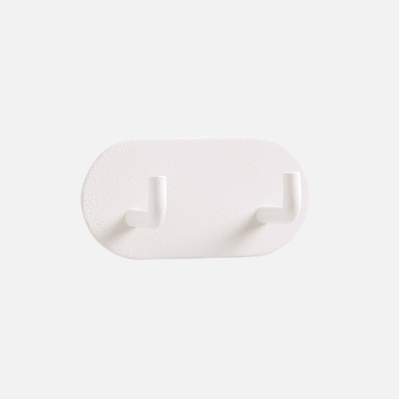 Adhesive Metal Hooks for Bathroom & Kitchen Storage — Dual-Hook Design, No Drilling, Lightweight Organizer for Keys, Towels, Accessories | Thomler