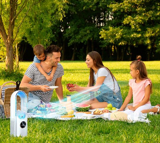 Persönlicher USB-betriebener 12-Zoll-Tisch-Verdunstungskühler, tragbarer Ventilator mit 6 Geschwindigkeitsstufen und Fernbedienung für Schlafzimmer, Büro, Wohnheim und kleine Räume
