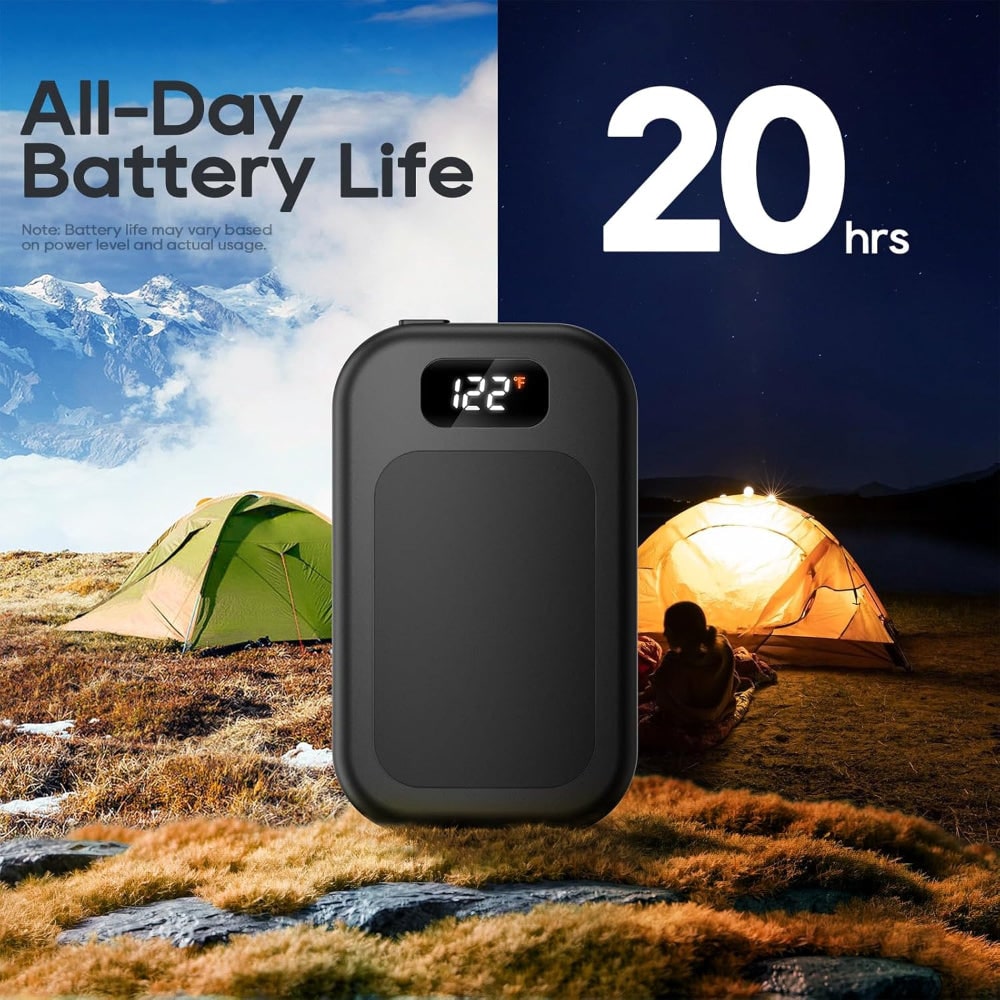 Battery-Powered Hand Warmers with Digital Temp Screen – Pocket Heating Pads for Winter