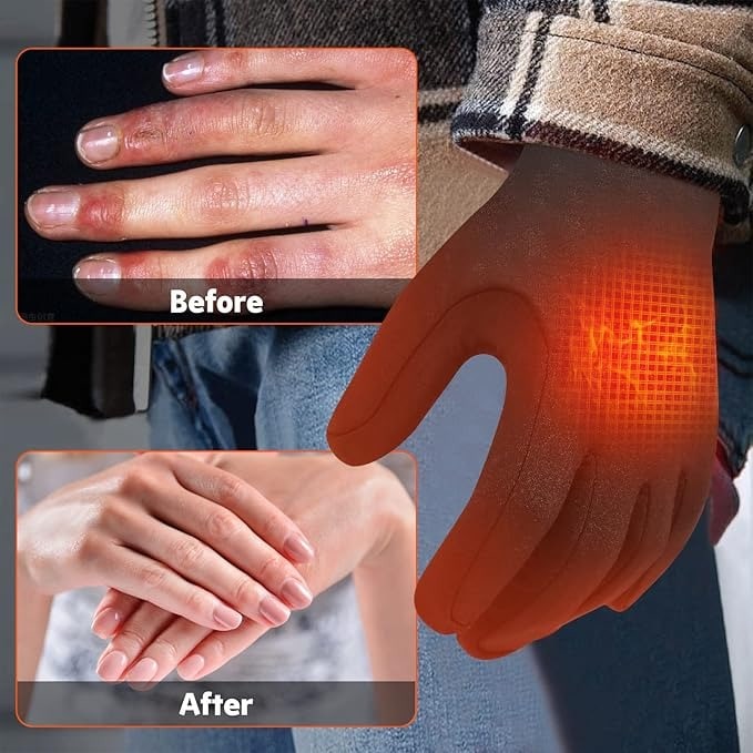 Battery-Powered Warming Glove Inserts with Controlled Heat Settings & Secure Power Pocket