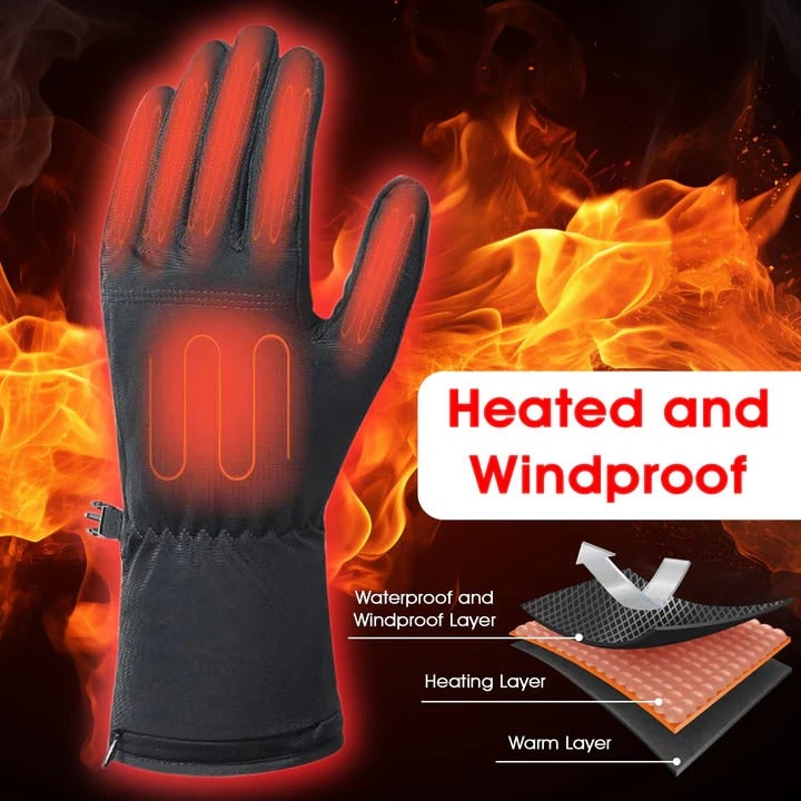 Battery-Powered Warming Glove Inserts with Controlled Heat Settings & Secure Power Pocket