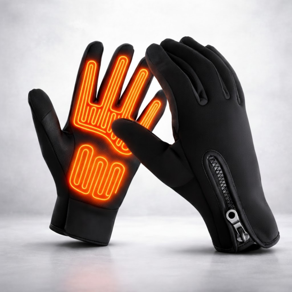 Battery-Powered Heated Gloves with Touchscreen Fingertips & Waterproof Thermal Grip for Winter Sports