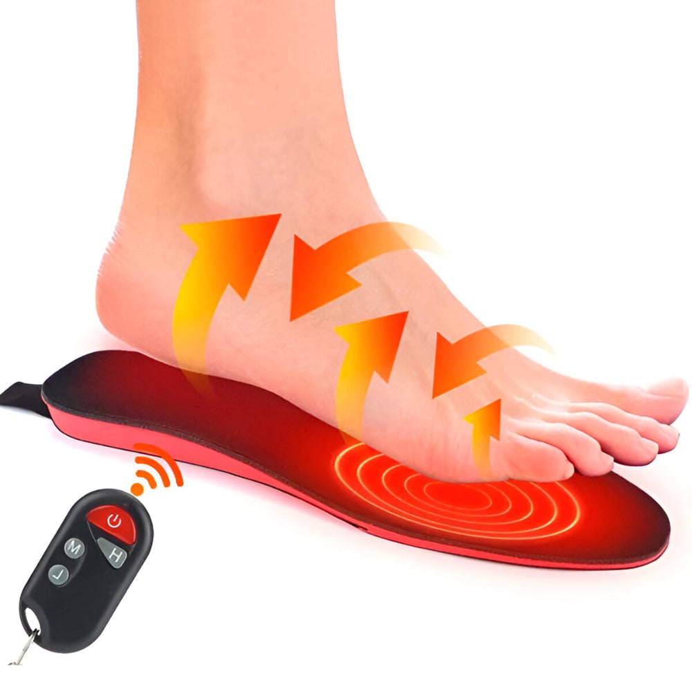 Heated Insoles with Remote Control & Arch Support for Cold Weather Comfort