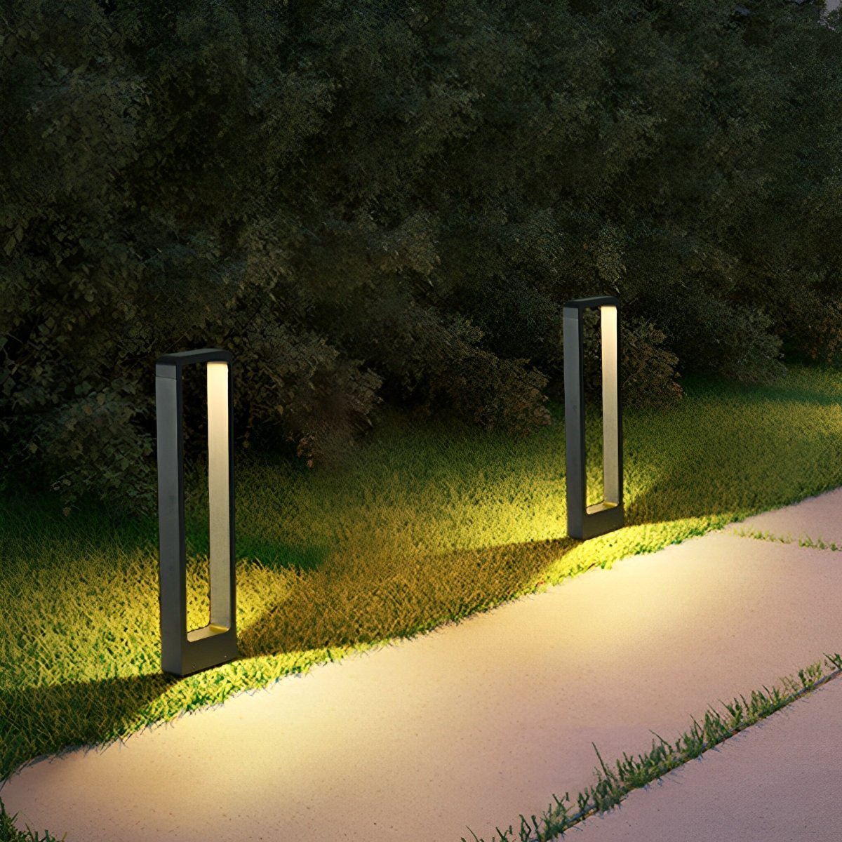 Außenwegleuchte 79 cm hohe Aluminium-Sockelleuchte 10W LED wasserdicht schwarz Garten Einfahrt Gehweg Landschaftsbeleuchtung modern Hof Sta | Thomler