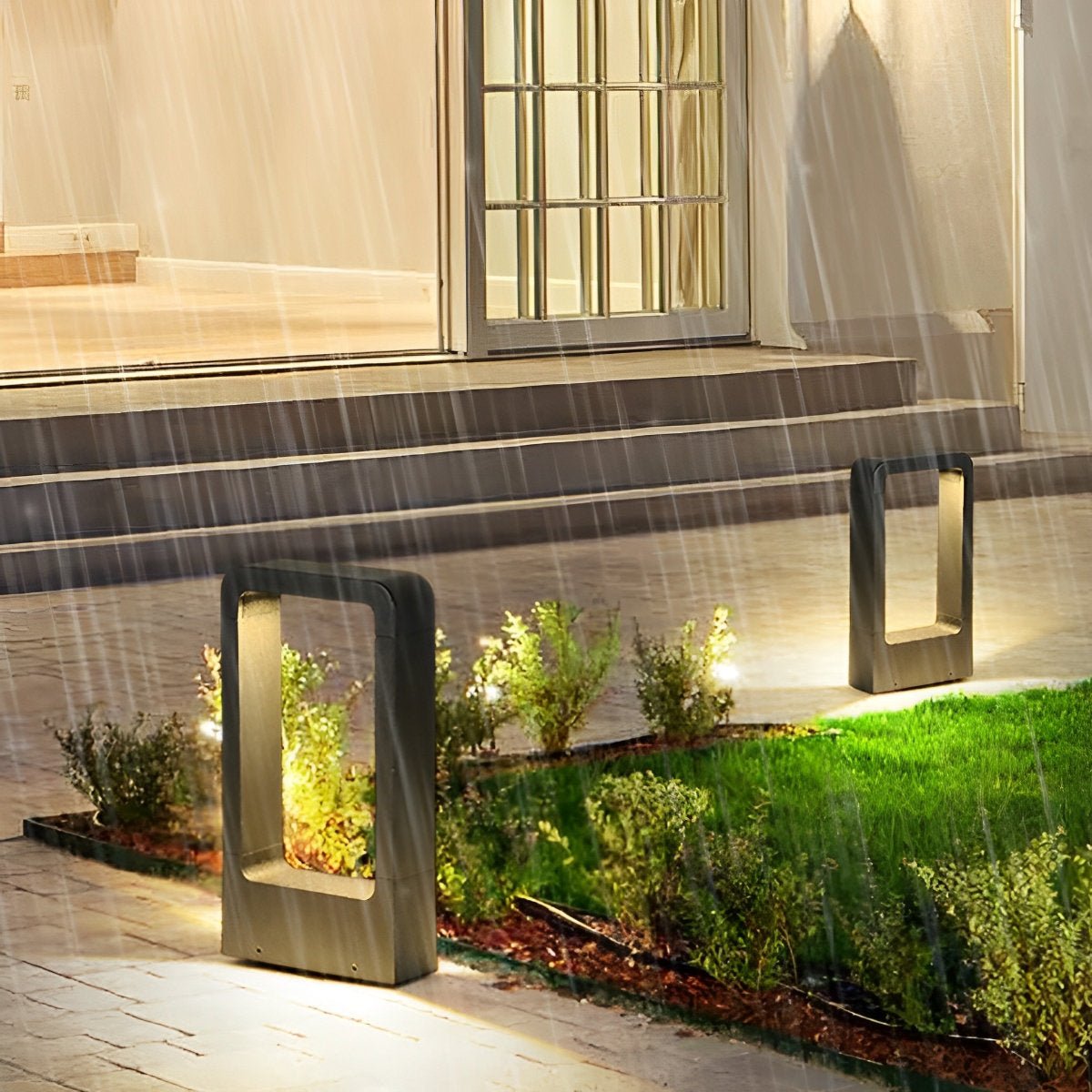 Außenwegleuchte 79 cm hohe Aluminium-Sockelleuchte 10W LED wasserdicht schwarz Garten Einfahrt Gehweg Landschaftsbeleuchtung modern Hof Sta | Thomler