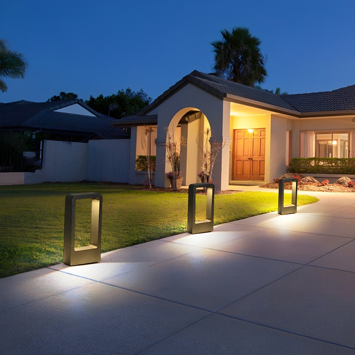 Außenwegleuchte 79 cm hohe Aluminium-Sockelleuchte 10W LED wasserdicht schwarz Garten Einfahrt Gehweg Landschaftsbeleuchtung modern Hof Sta | Thomler