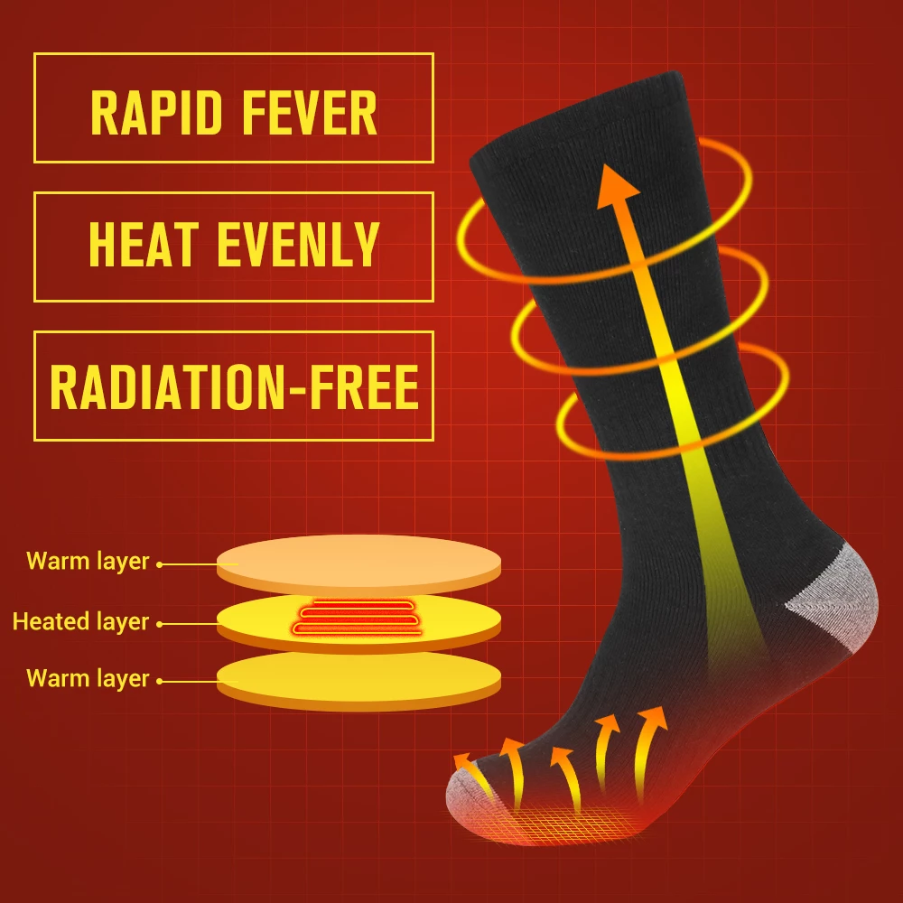 Self-Heating Cotton Socks with Built-In Thermal Technology for Winter Warmth & All-Day Comfort