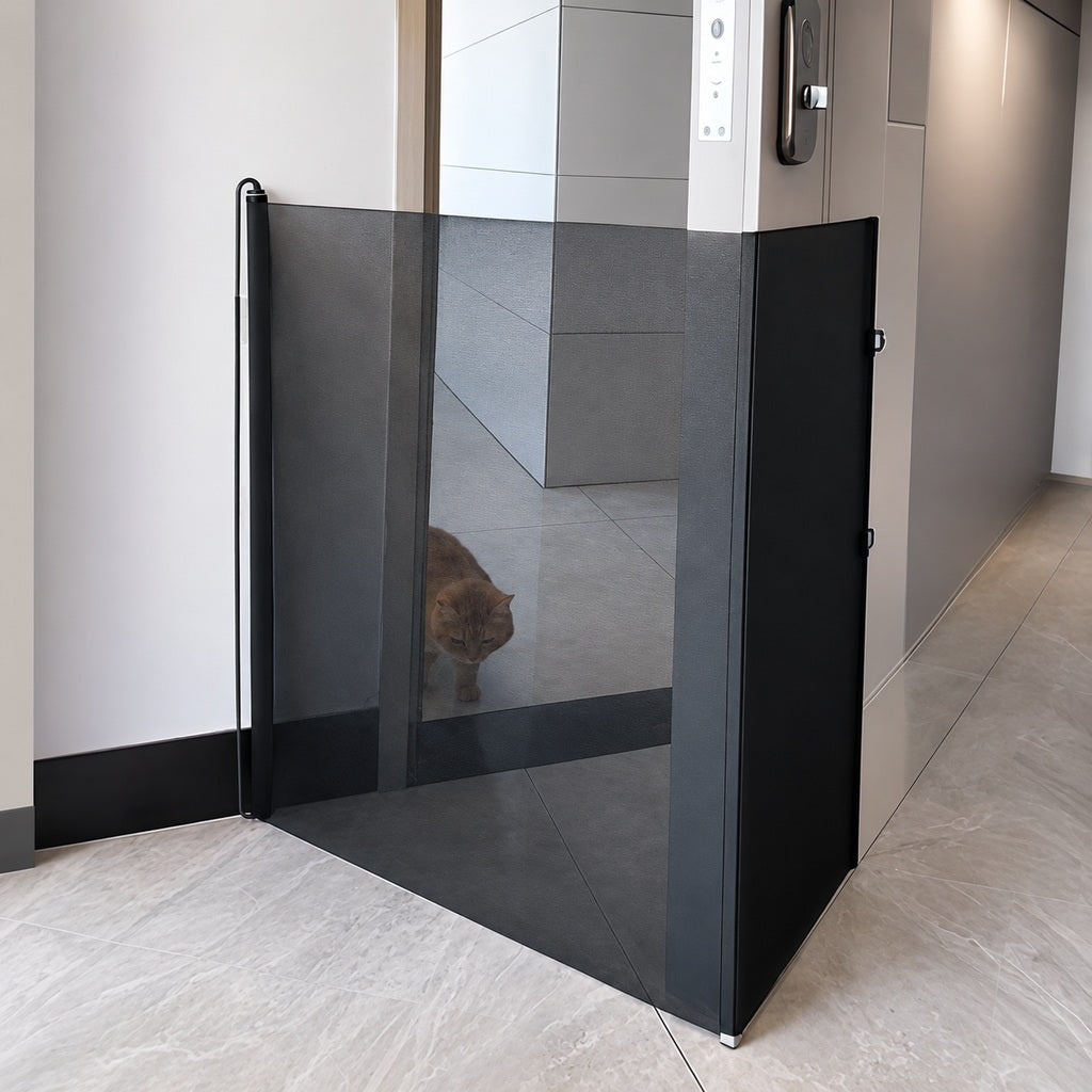 Puerta retráctil para mascotas sin taladrar para entradas, cocinas y escaleras: mantenga a gatos y perros fuera de áreas restringidas
