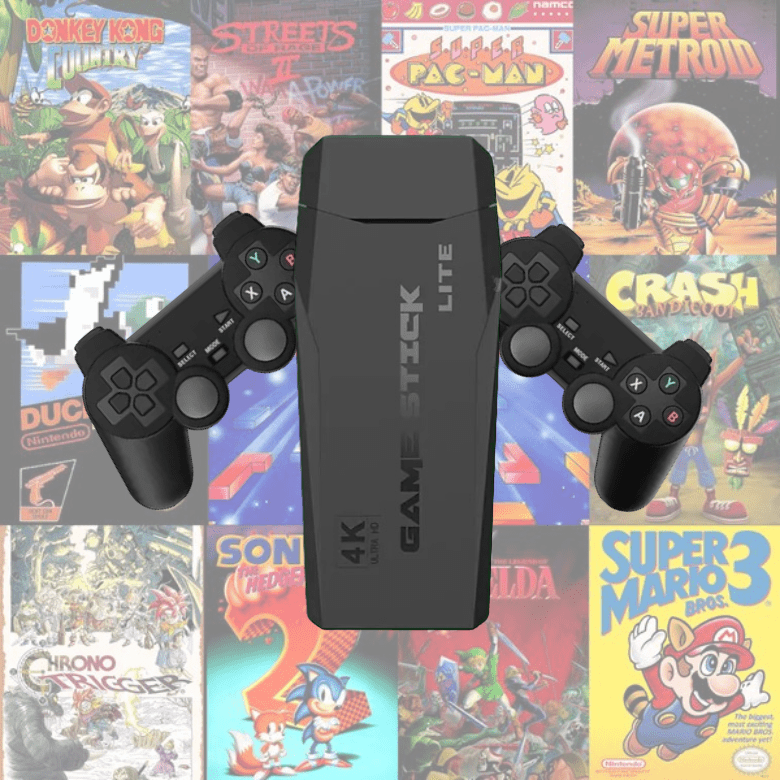 Klassischer Gaming-Stick mit über 15.000 Retro-Titeln, HDMI-Plug-and-Play, kabellosem Controller-Set, Home-Entertainment-Spielgerät für den Fernseher