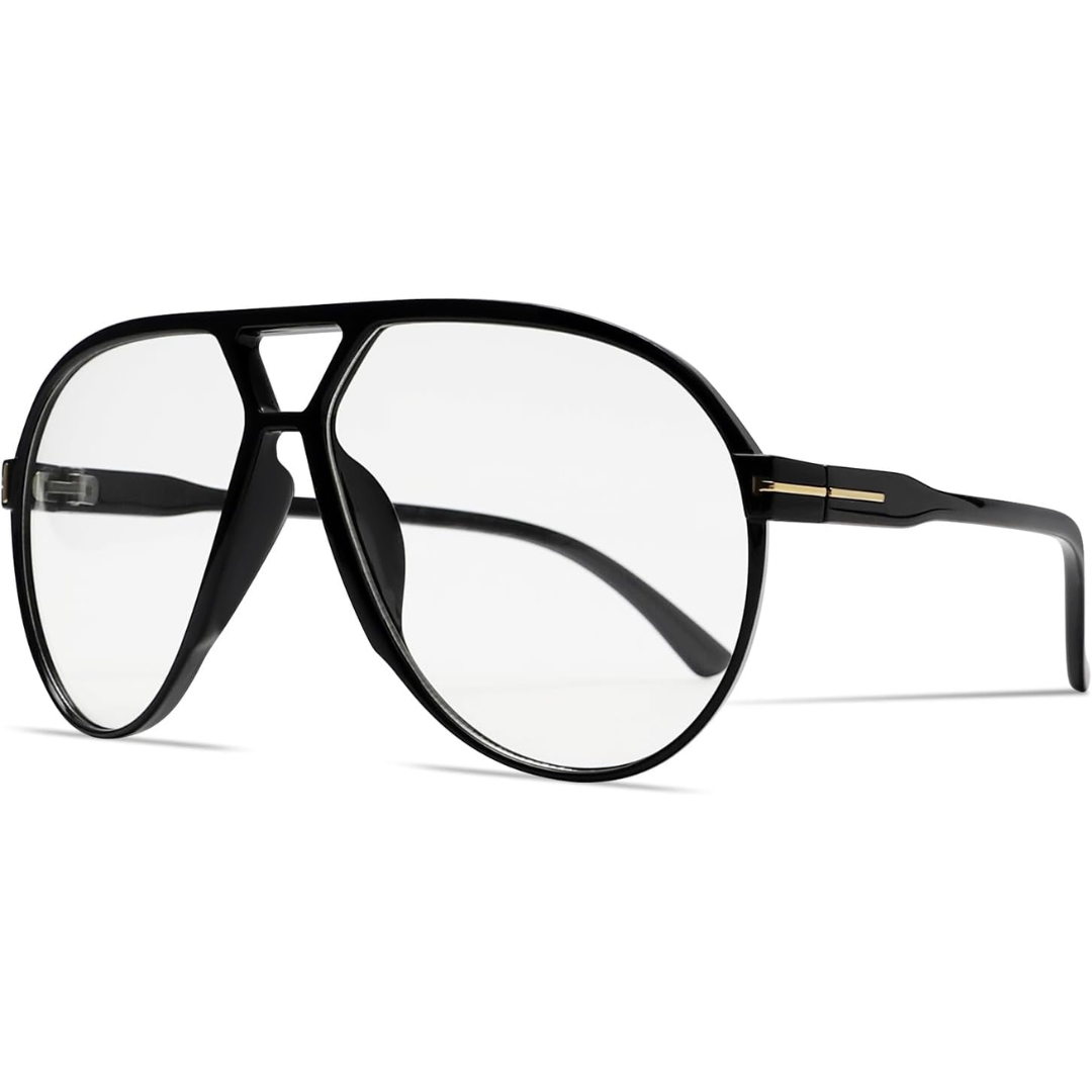Oversized Aviator Sunglasses UV400 Protection Retro Square Frame Women Men Unisex 70s Vintage Style Lightweight Fashion Eyewear for Beach Fe | Thomler