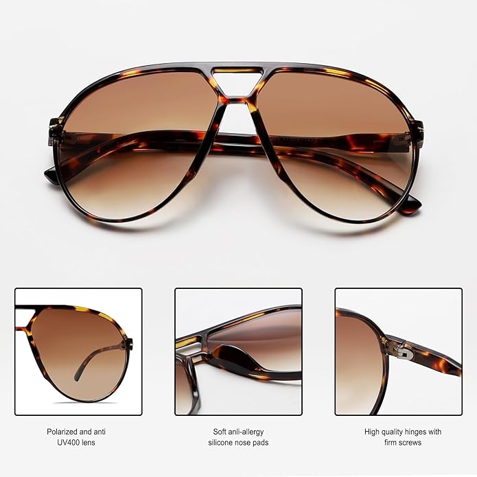 Gafas de sol cuadradas de aviador con protección UV400, unisex, ligeras, estilo retro para hombre y mujer, ideales para exteriores, playa, conducir y uso diario