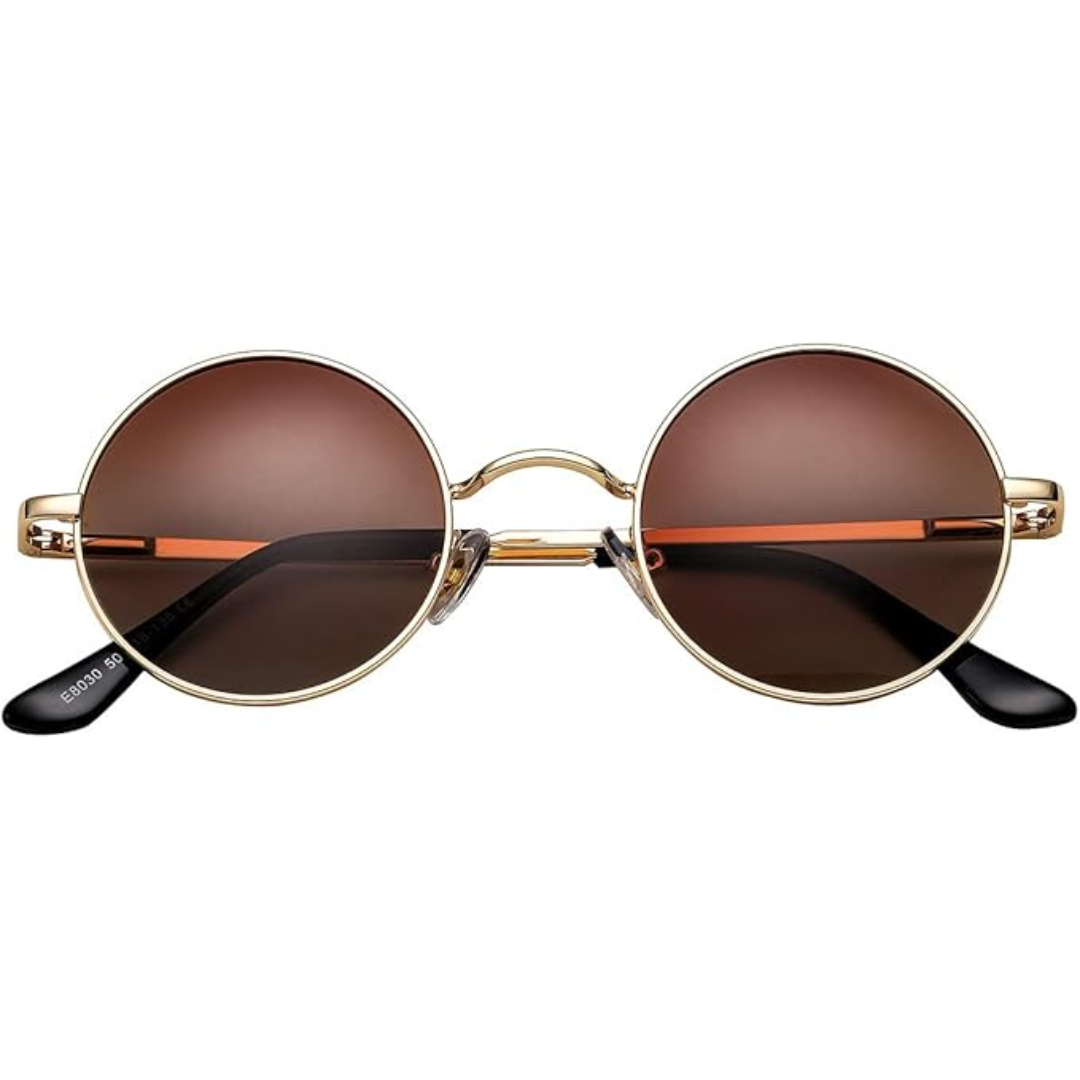 Ronde gepolariseerde zonnebril met montuur, anti-reflecterend, uv-bescherming, vintage ronde bril voor buiten, strand, festival en dagelijks gebruik voor dames en heren
