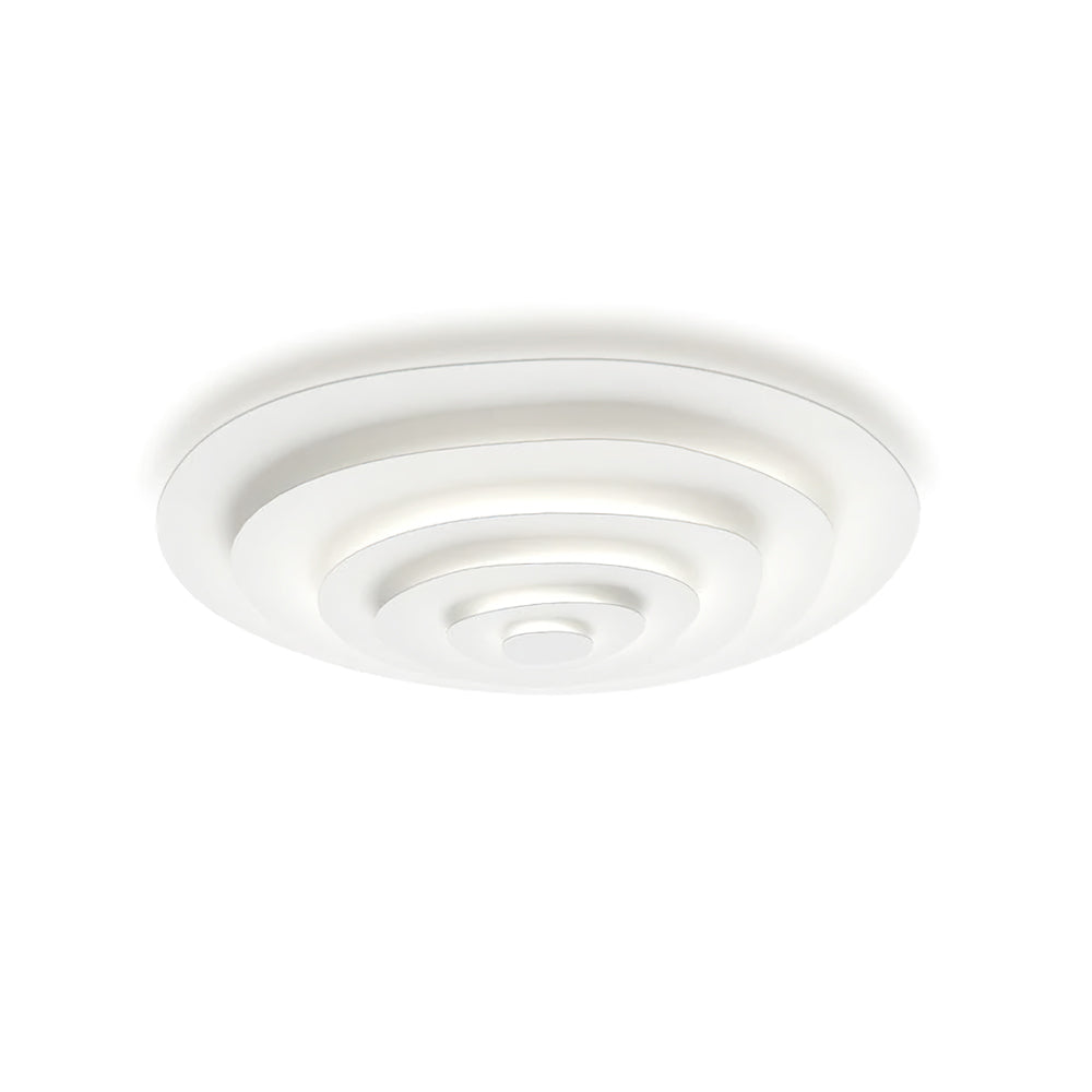 LED Flush Mount Ceiling Light 18.5 in White Metal Panel for Living Room Bedroom Dining Room Modern Low Profile Fixture Integrated Lighting | Thomler