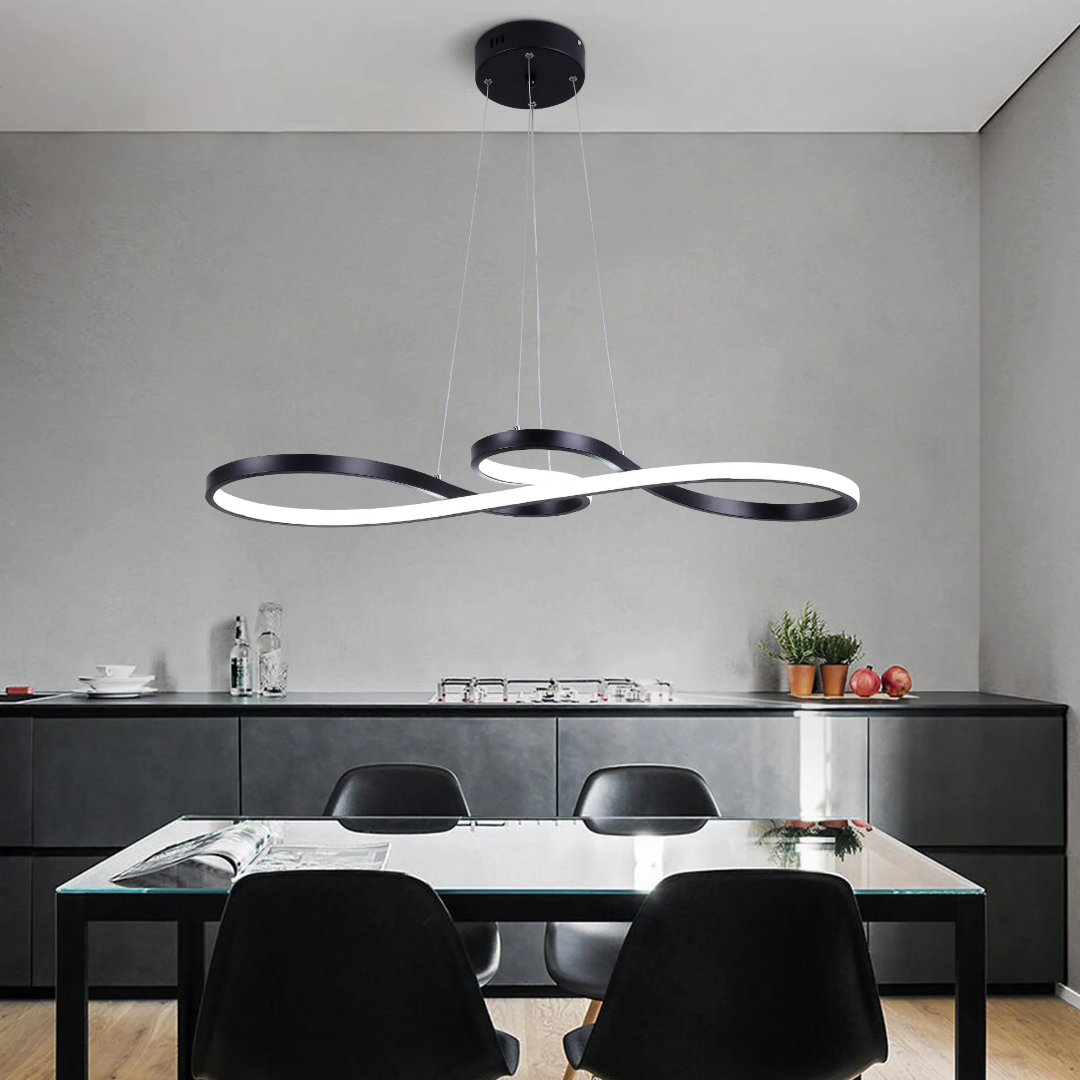 Circular Aluminum Ceiling Fixture Dimmable LED 30 in Ring Hanging Light for Dining Table Kitchen Island Modern Overhead Chandelier with Remo | Thomler