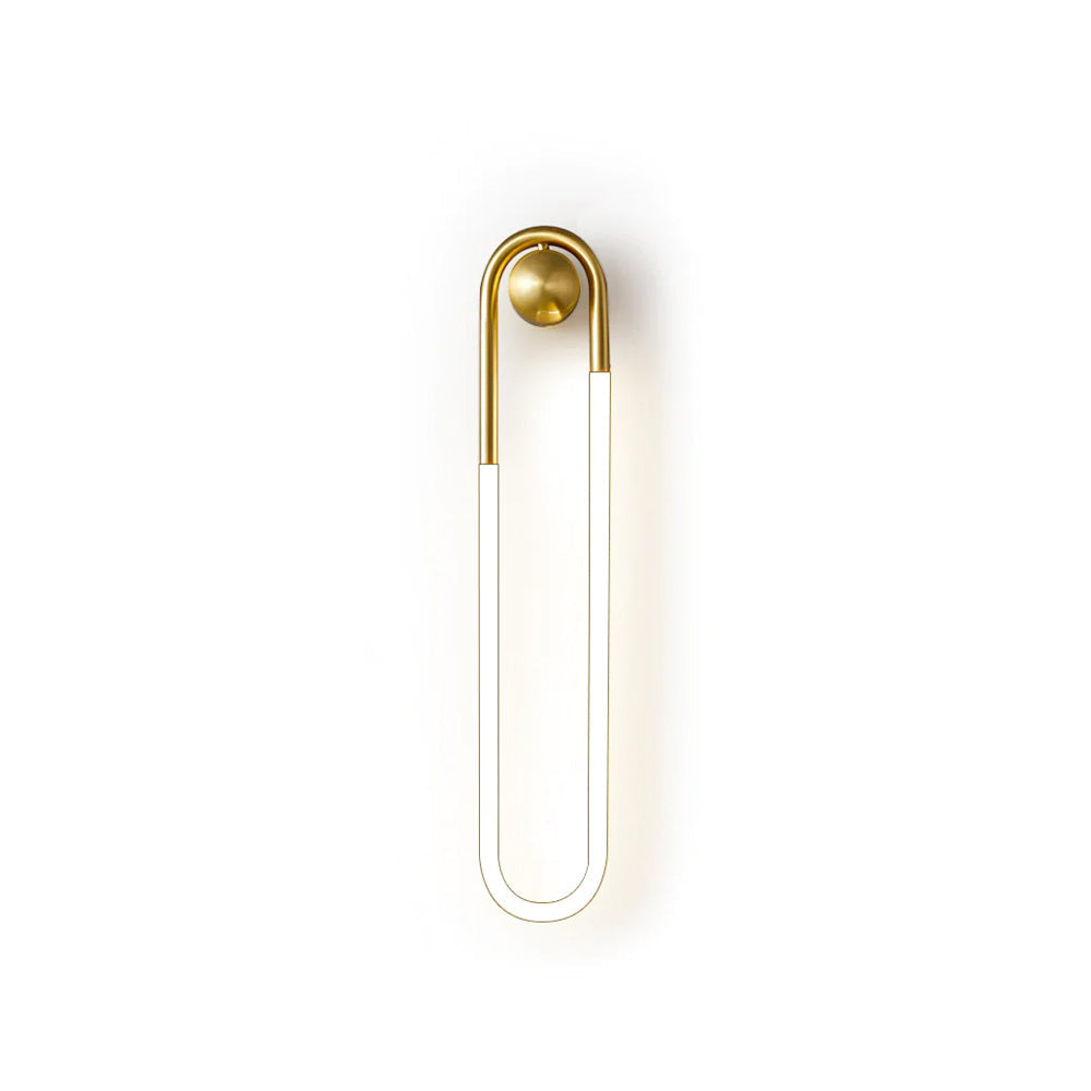 Sculptural Loop Sconce 9W Integrated LED Brass or Black Finish Dimmable Hardwired Fixture for Bedroom Hallway Living Room Contemporary Minim | Thomler
