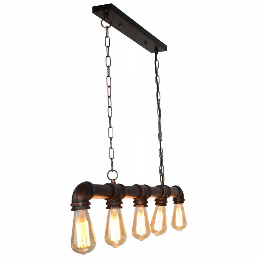 IJzeren Pijp Plafondlamp 110 cm Hoog Steampunk Hanglamp E27 Fitting Retro Industriële Stijl Eetkamer Keuken Bar Restaurant Café Loft | Thomler