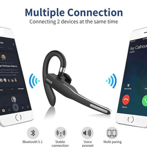 Draadloze Bluetooth-headset met ruisonderdrukking en dubbele microfoon voor handsfree bellen, vrachtwagenchauffeurs, zakelijk gebruik, kantoor, autorijden, lange batterijduur, CVC 8.0