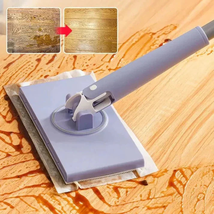 Hands-Free Flat Mop System with Swivel Head & Wall Mount for Hardwood, Tile & Laminate Floors | Easy-Release Pad Changer | Thomler