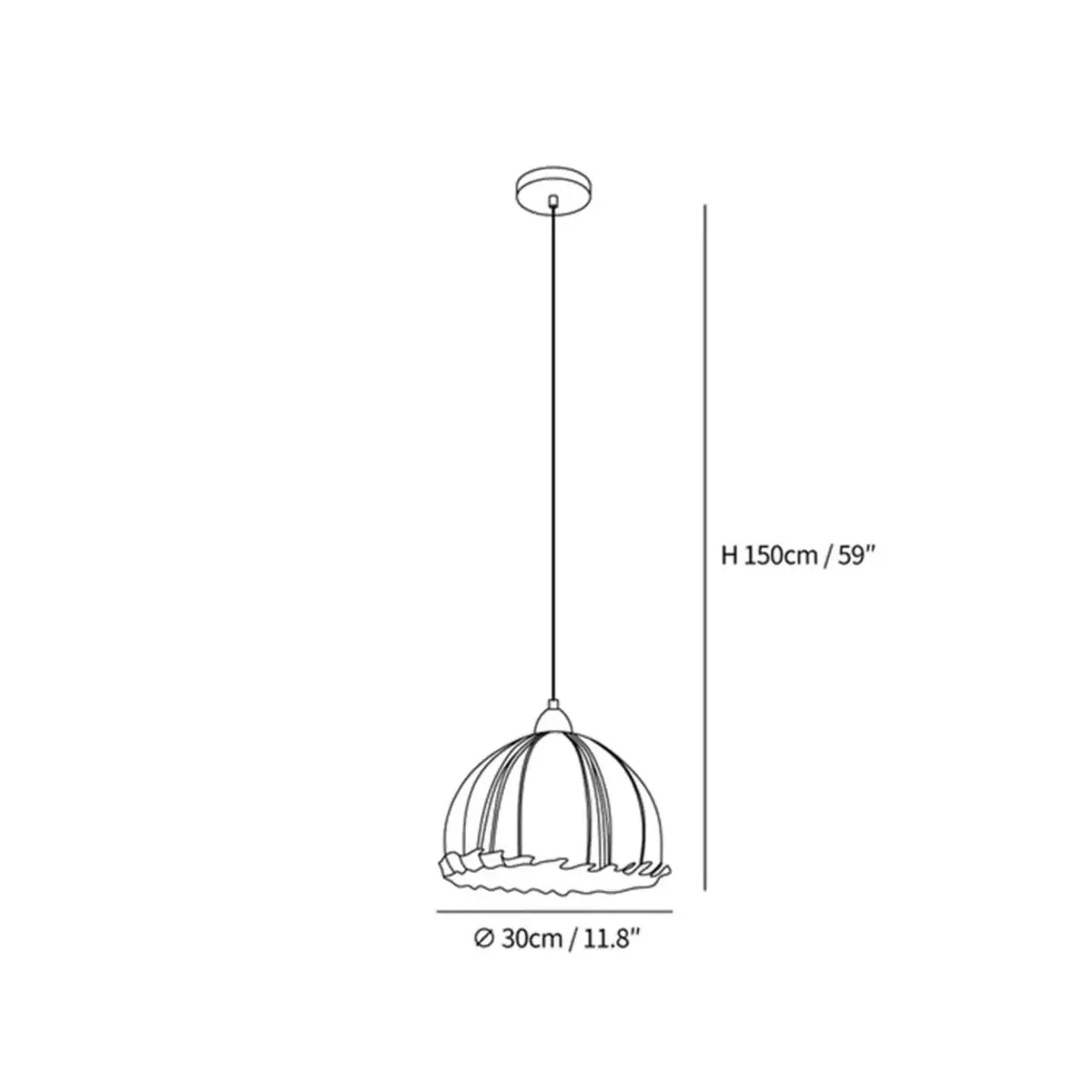 Wood & Linen Drum Ceiling Light 59 in Drop for Dining Tables Kitchen Islands E27 Socket Adjustable Hanging Fixture Natural Minimalist | Thomler