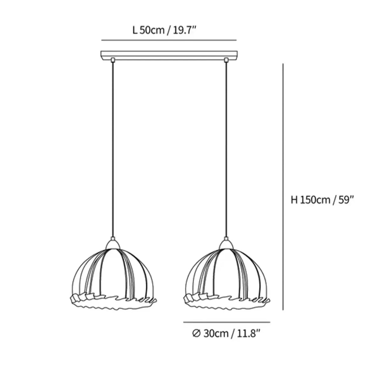 Wood & Linen Drum Ceiling Light 59 in Drop for Dining Tables Kitchen Islands E27 Socket Adjustable Hanging Fixture Natural Minimalist | Thomler