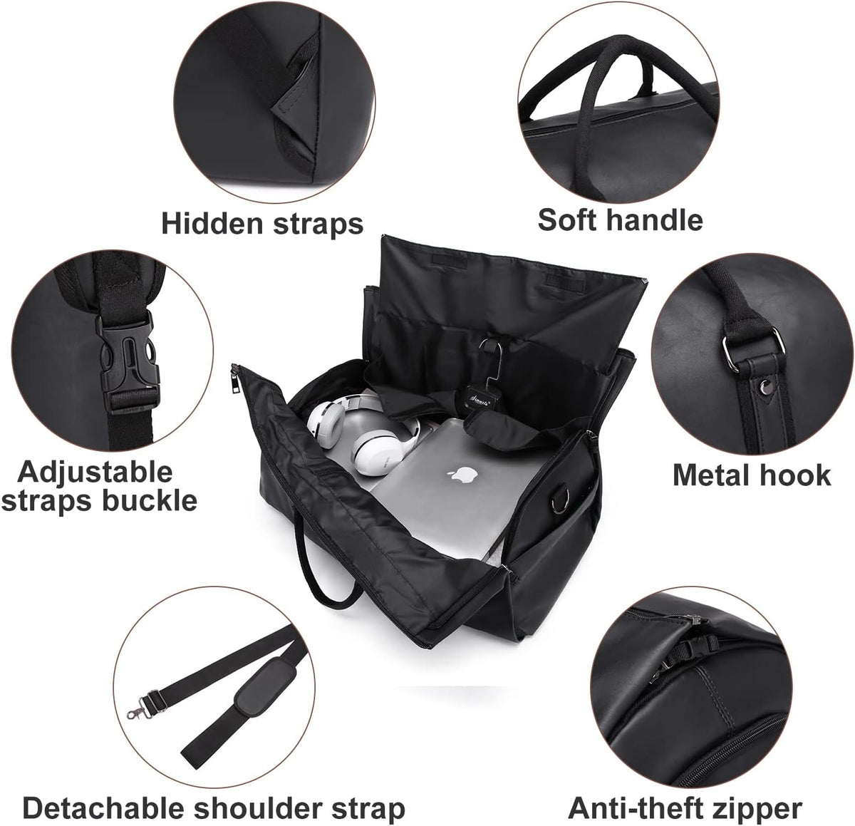 Hanging Suit Bag with Shoe Compartment – 2-in-1 Waterproof Travel Duffel for Business Trips and Weekends