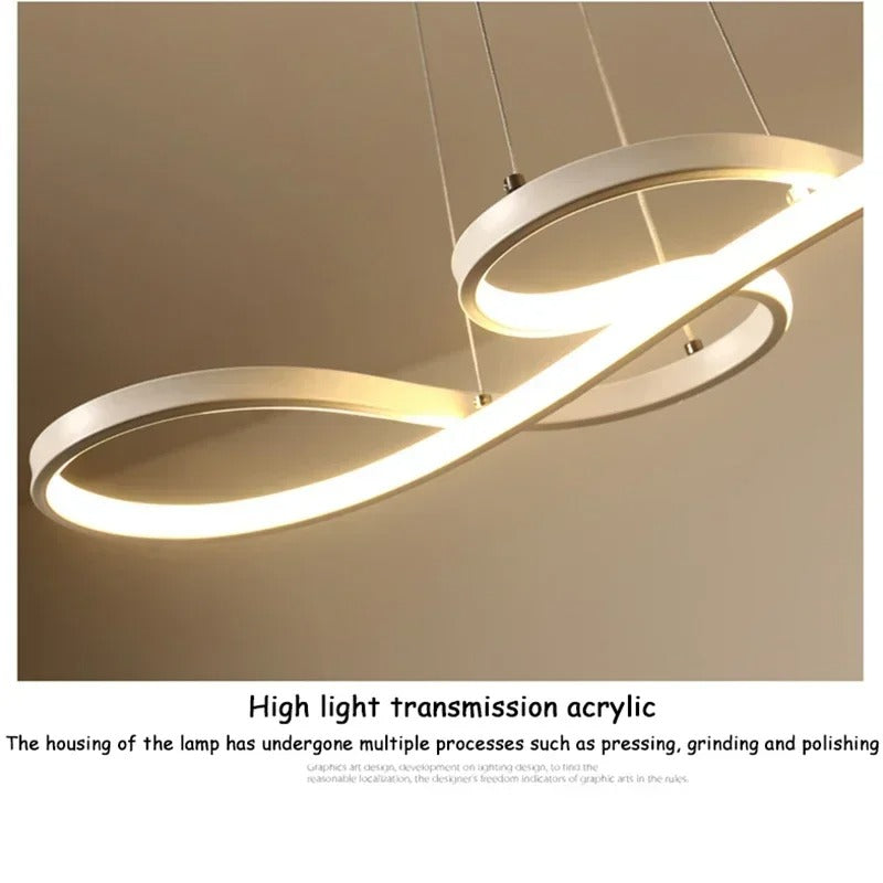 Circular Aluminum Ceiling Fixture Dimmable LED 30 in Ring Hanging Light for Dining Table Kitchen Island Modern Overhead Chandelier with Remo | Thomler