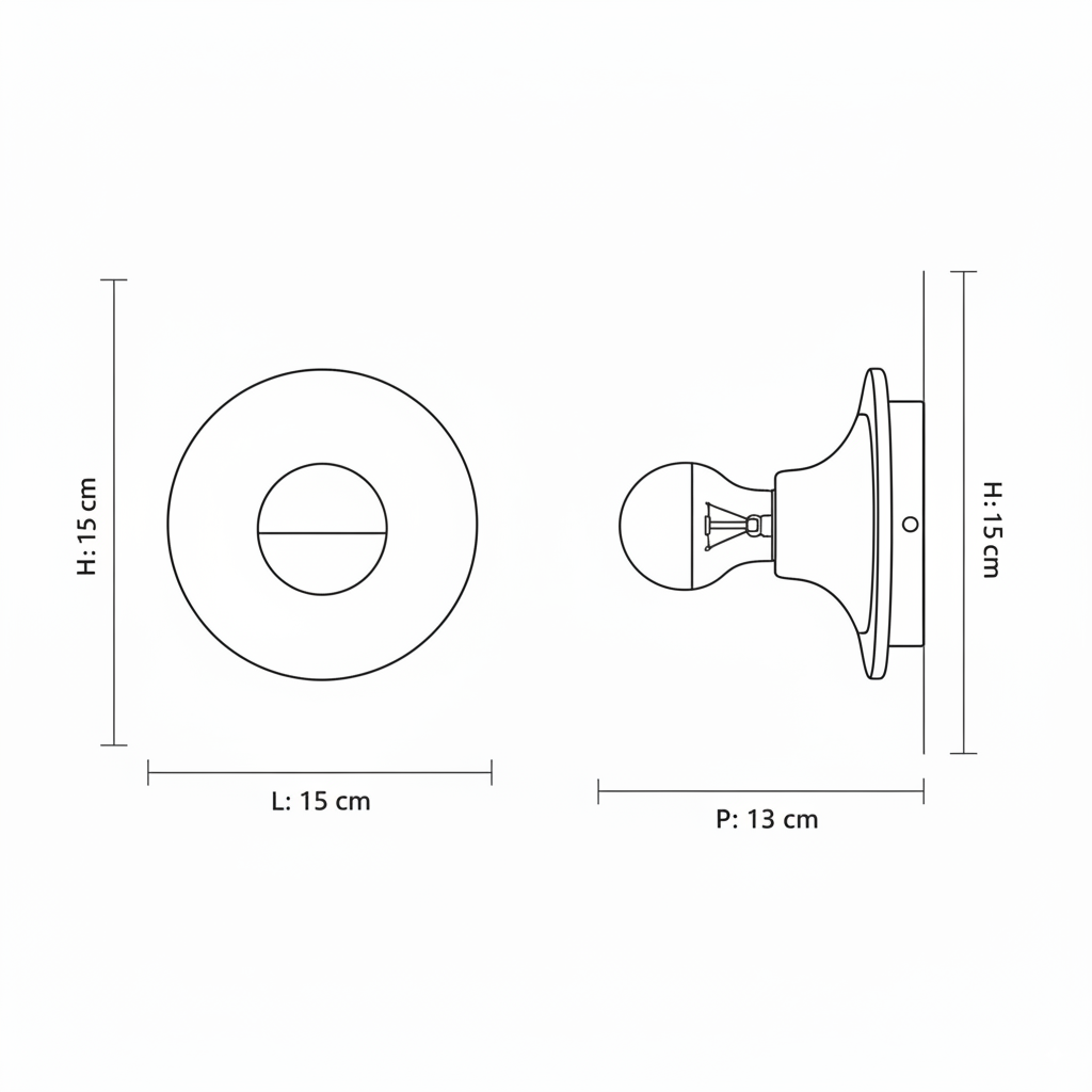 Kompakte runde Metall-Wandleuchte, 6 Zoll, Weiß, Retro-Akzentlicht für Schlafzimmer, Flur, Küche, Wohnzimmer, LED-Industrie-Leselampe, Modern | Thomler