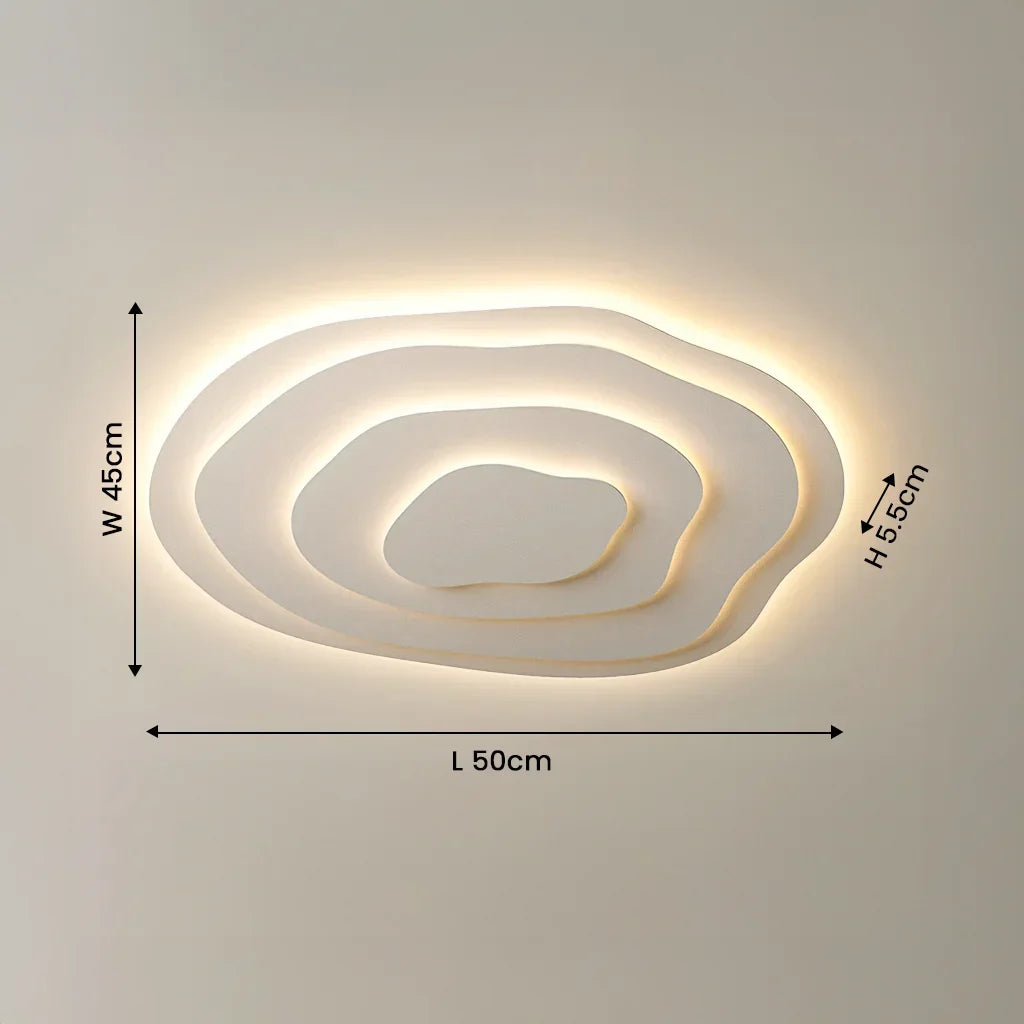 LED Flush Mount Ceiling Light 16-24 in White Acrylic Wave Design for Bedroom Living Room Hallway Dimmable Modern Lighting Fixture 110V | Thomler
