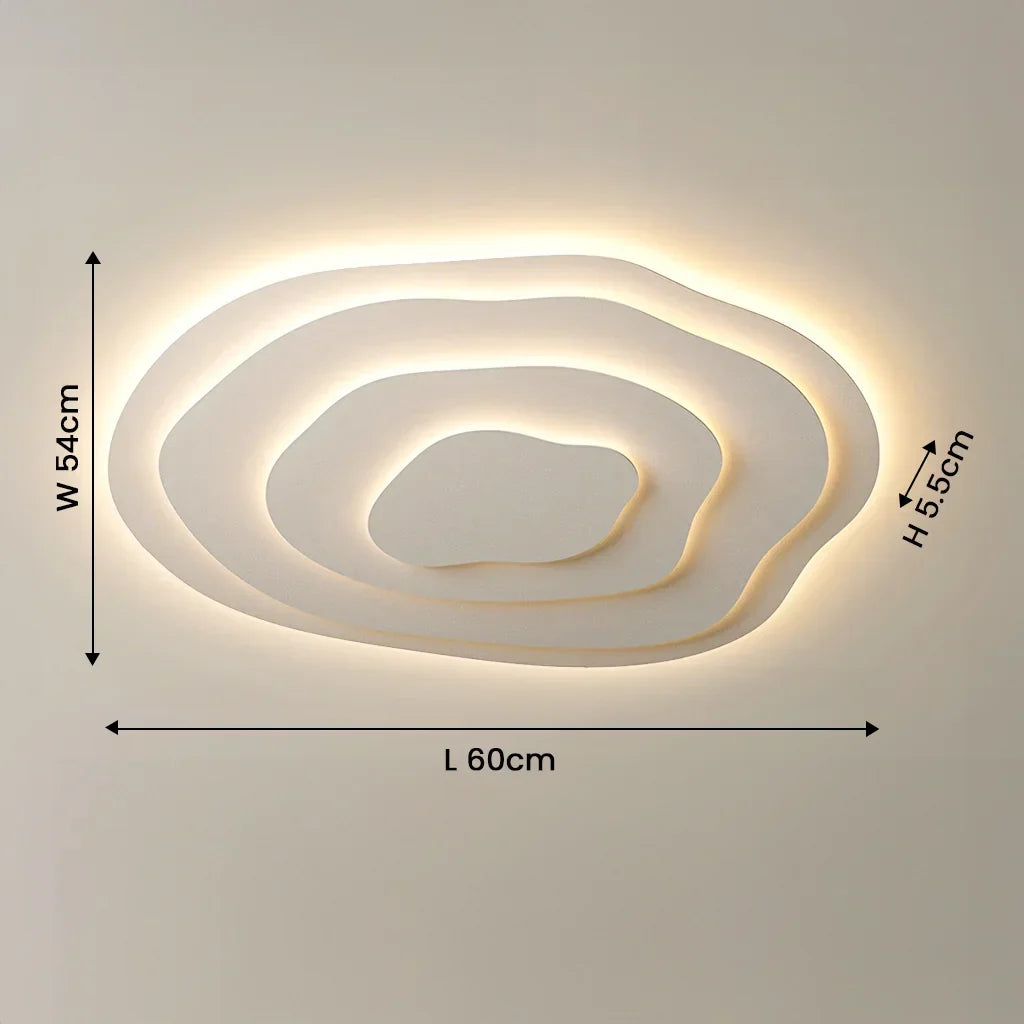 LED Flush Mount Ceiling Light 16-24 in White Acrylic Wave Design for Bedroom Living Room Hallway Dimmable Modern Lighting Fixture 110V | Thomler