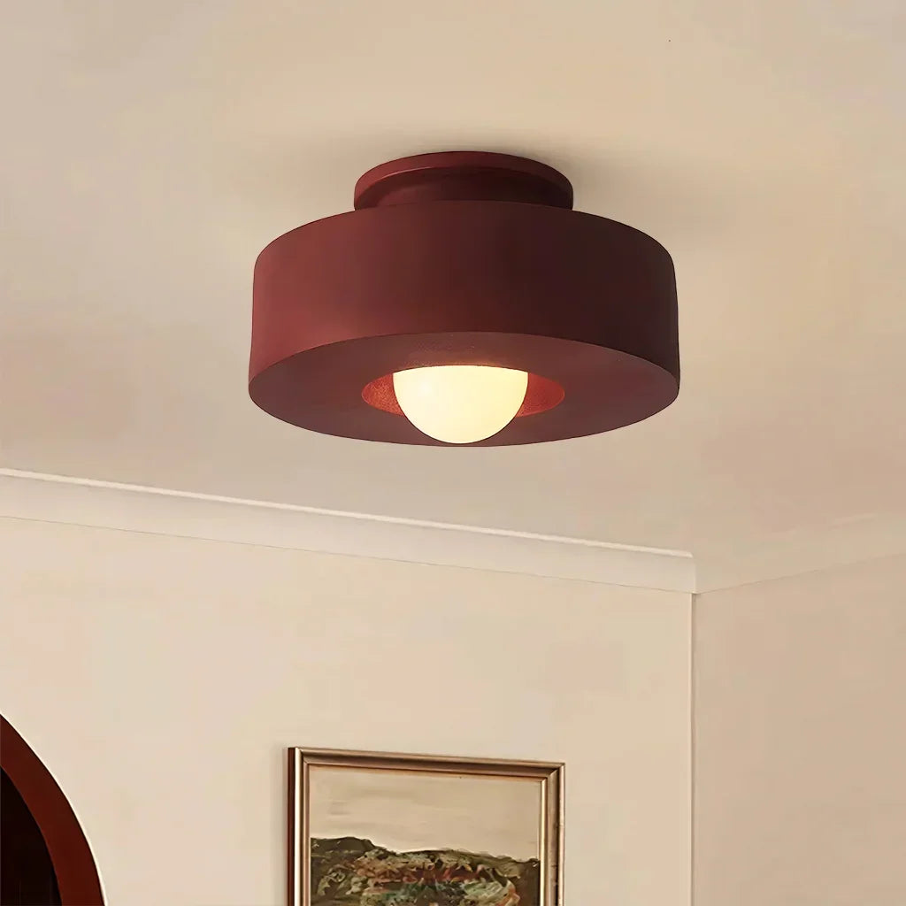 Resin Pendant Light 12 in Diameter LED Fixture Black Red Green Overhead Lighting Kitchen Dining Room Hallway Decor Minimalist Hanging Lamp | Thomler