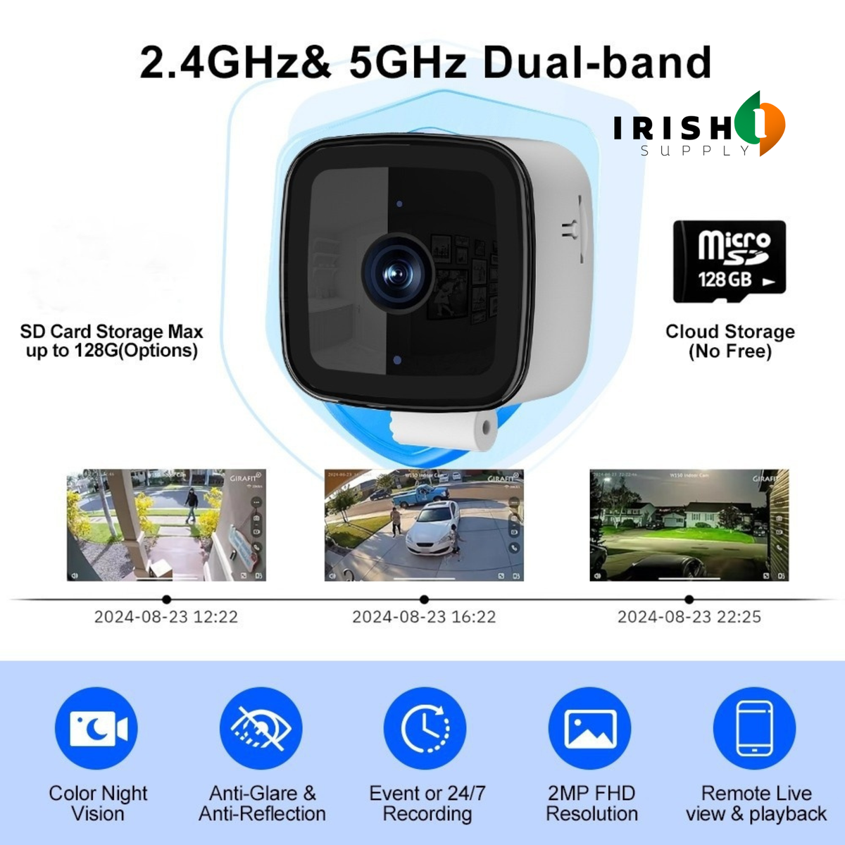 Smart Ai Window Security Camera Wireless Indoor With 2k Color Night Vision And No Monthly Fees