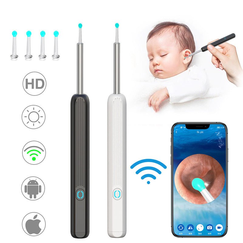 Kabellose Ohrreinigungskamera mit HD-Endoskop und Silikonaufsatz für iPhone & Android – sicheres Tool zur Ohrenschmalzentfernung