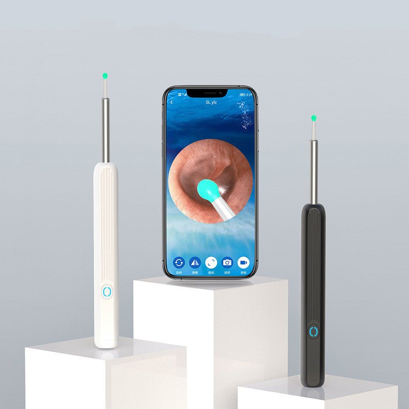 Draadloze oorreinigingscamera met HD-lens en siliconen opzetstuk voor iPhone & Android, veilig hulpmiddel voor het verwijderen van oorsmeer