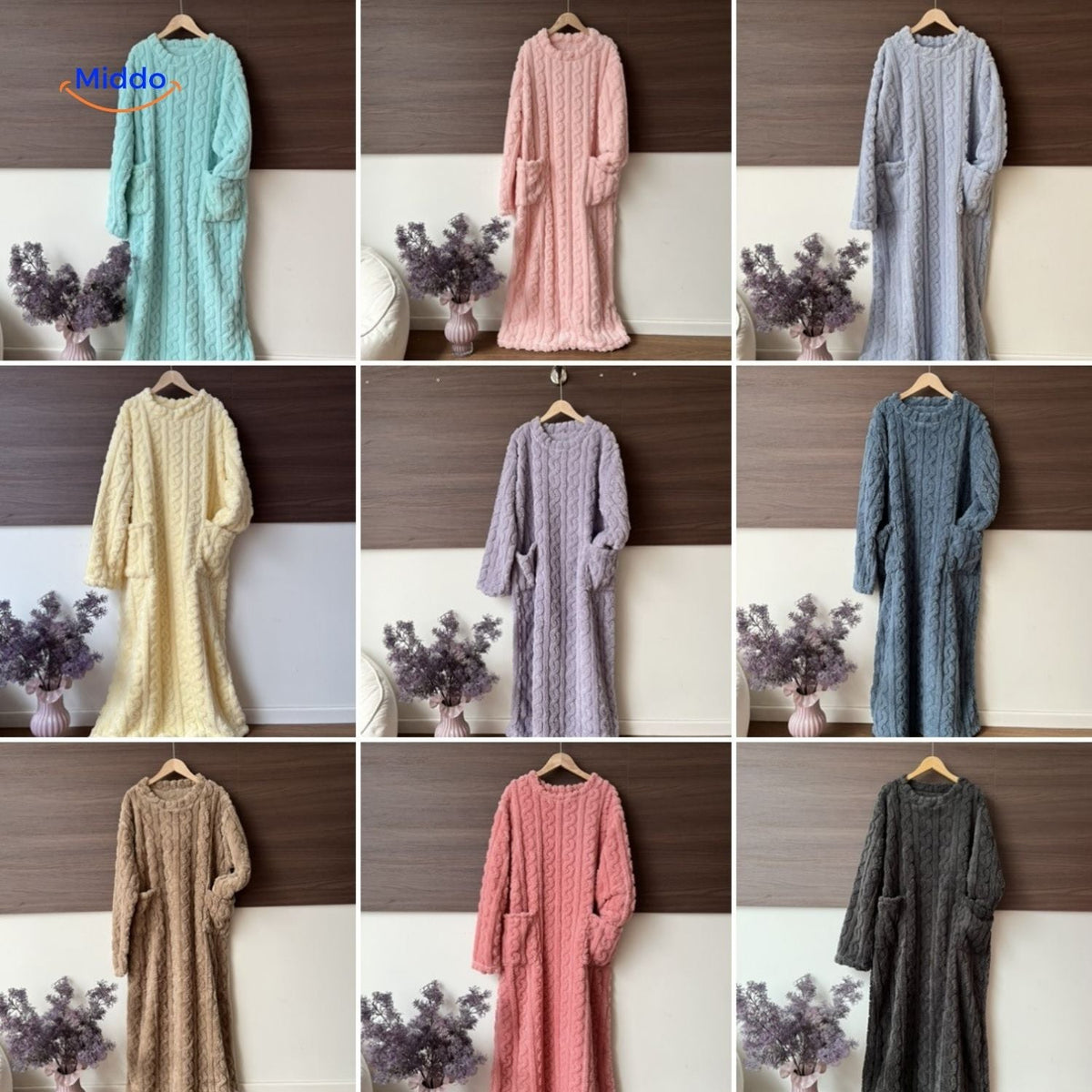 Floor-Length Fleece Wearable Blanket with Pockets – Cozy Indoor Loungewear