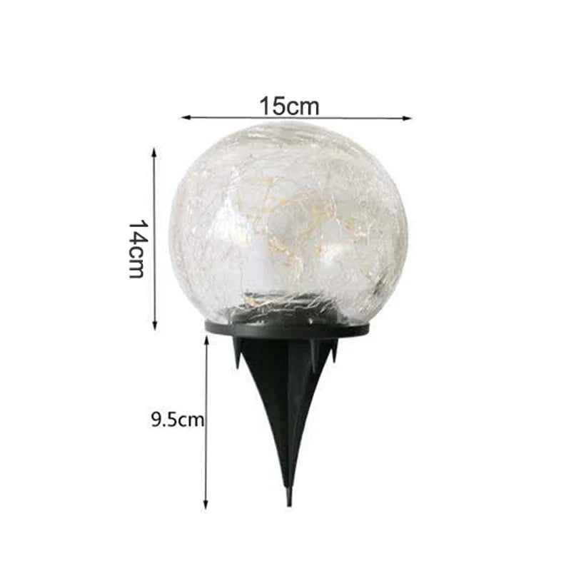 Outdoor Solar Stake Light Decorative Textured Glass Globe Orb Lamp for Garden Patio Pathway Yard Decoration Dusk to Dawn Sensor Weatherproof | Thomler