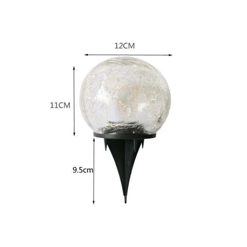 Solar-Powered Textured Globe Stake Light 6 Inch Waterproof LED Pathway Garden Yard Decoration Automatic Dusk Dawn Sensor Ambient Glow Landsc | Thomler