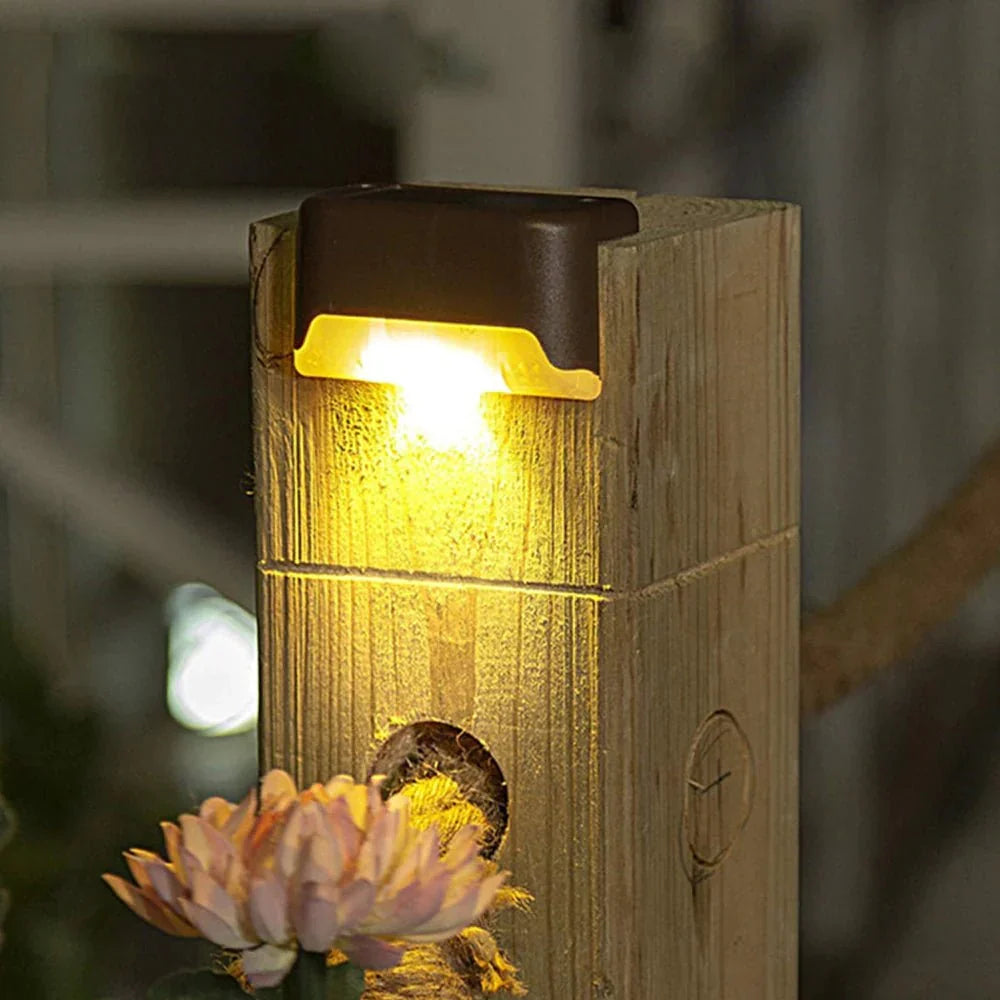 Lámpara solar para escalones exteriores, resistente a la intemperie IP65 con sensor automático de anochecer a amanecer, iluminación para escaleras, jardín, caminos, patio y porche | Thomler
