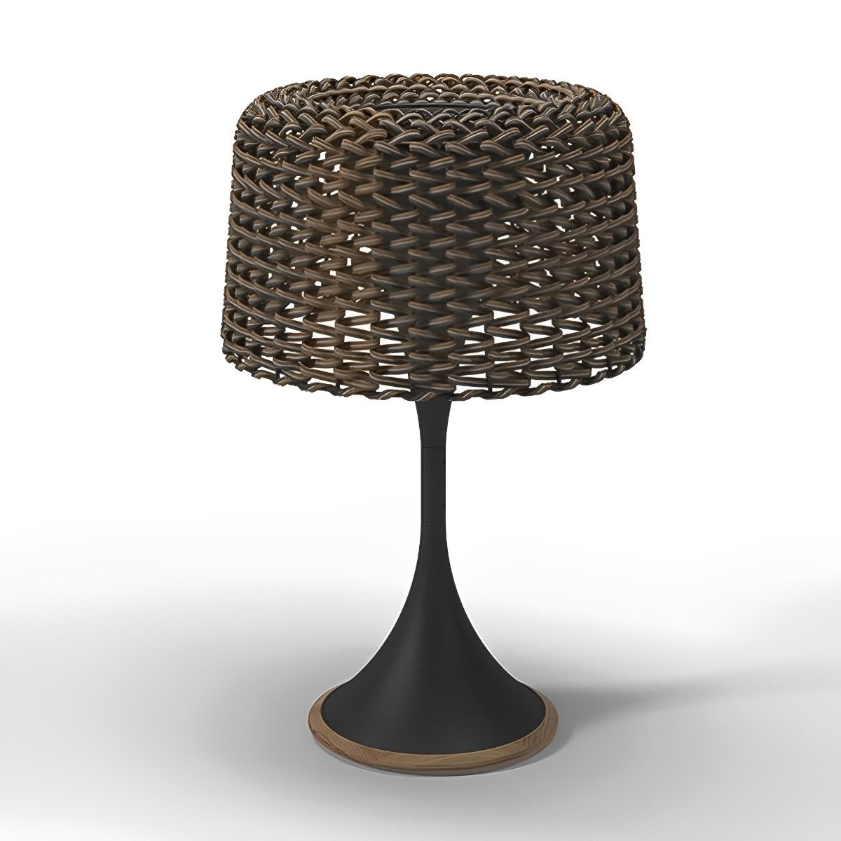 Woven Standing Patio Light 69 in Tall Weatherproof Warm White LED Solar or Plug-in Outdoor Garden Torch for Deck Poolside Terrace | Thomler