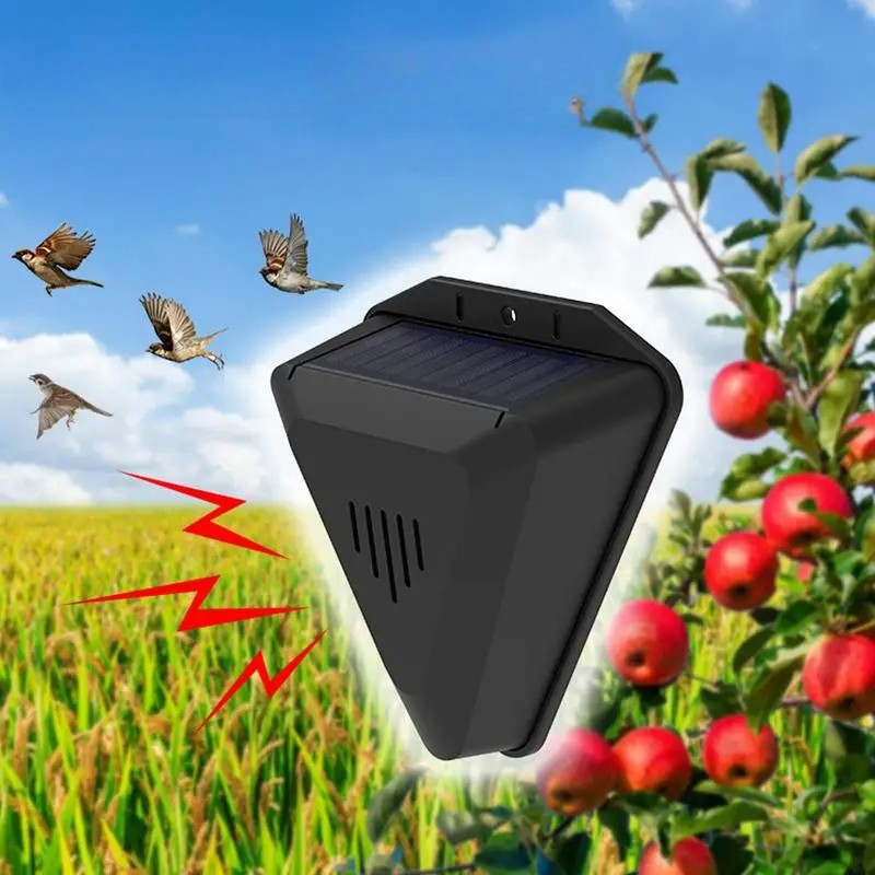 Ultraschall-Vogelschreck mit Solarladung und 13 Raubvogelstimmen