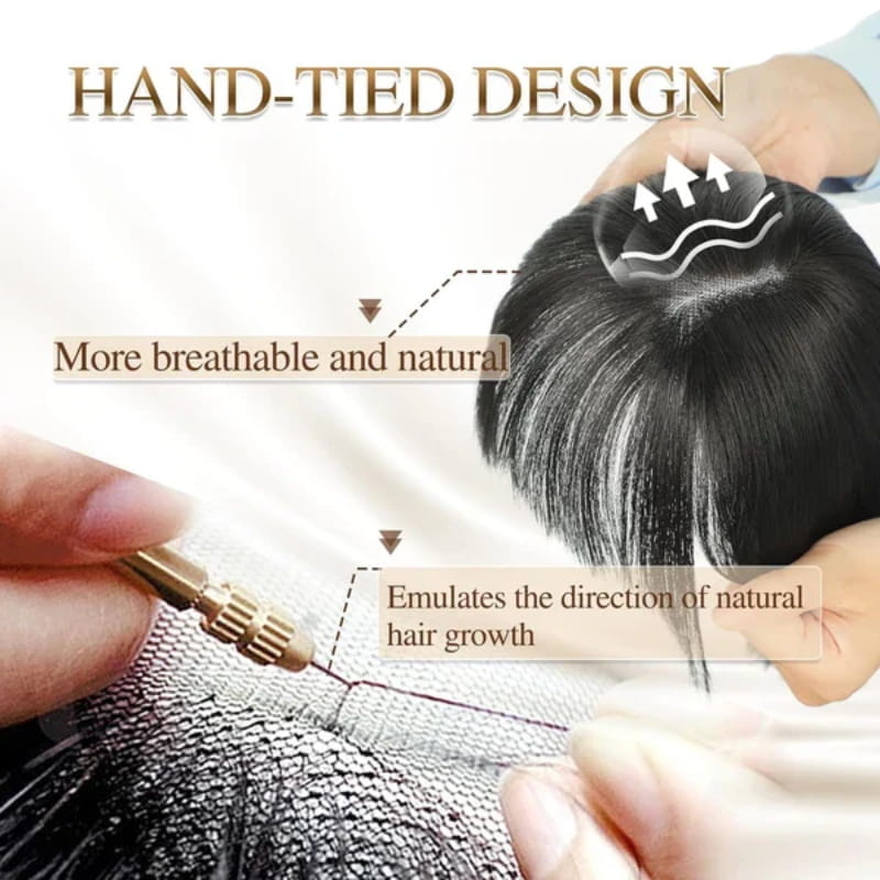 Clip-in Pony-Haarteil mit seitlich gestuften Strähnen – Sofortiger Pony-Look für jeden Anlass | Natürliche Textur, hitzebeständig | Thomler