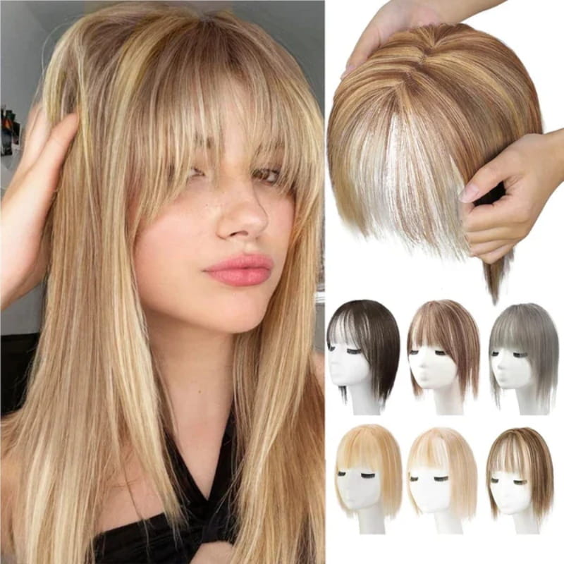 Clip-in Pony-Haarteil mit seitlich gestuften Strähnen – Sofortiger Pony-Look für jeden Anlass | Natürliche Textur, hitzebeständig | Thomler