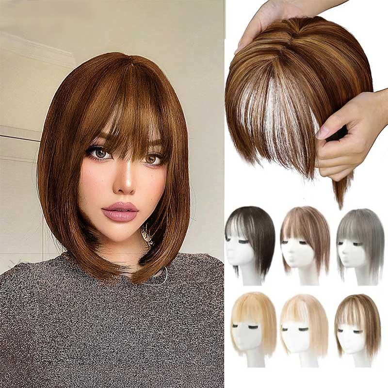 Clip-in Pony-Haarteil mit seitlich gestuften Strähnen – Sofortiger Pony-Look für jeden Anlass | Natürliche Textur, hitzebeständig | Thomler