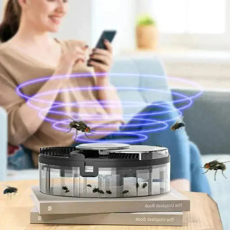 USB Roterende Vliegenval voor Keuken & Huis – Fluisterstille, Chemievrije Insectenvanger voor Eetkamers, Kantoren en Woonruimtes