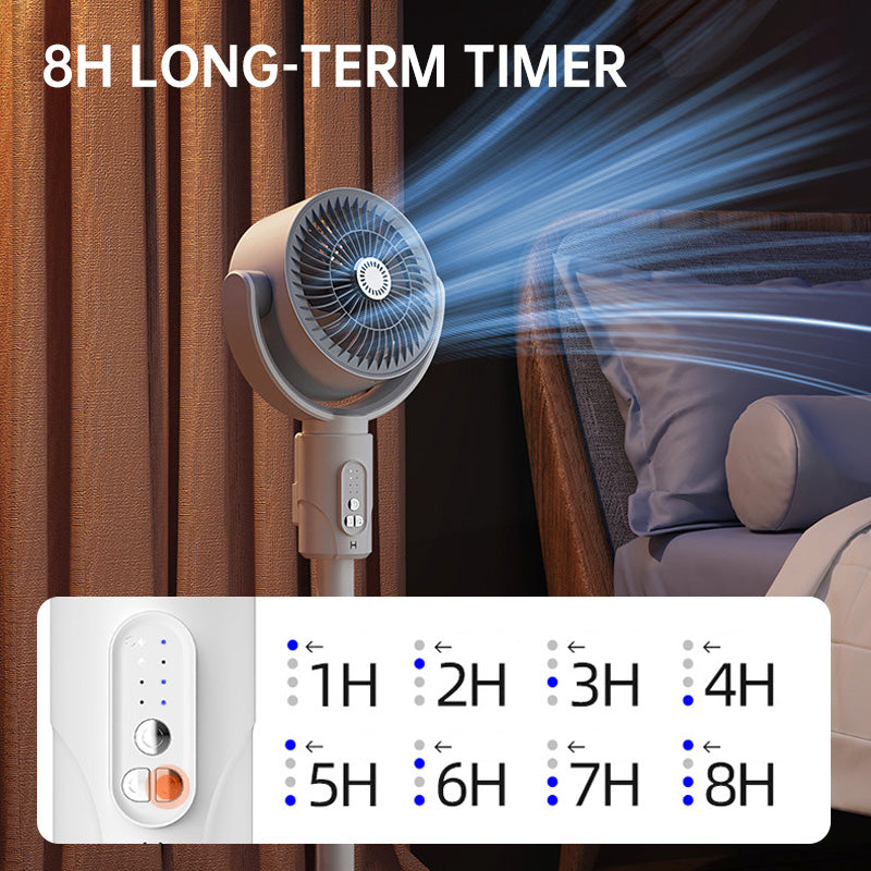 Flüsterleiser Standventilator mit Fernbedienung, USB-betrieben, 5-stufiger oszillierender Turmventilator für Schlafzimmer, Büro, Wohnzimmer, höhenverstellbar