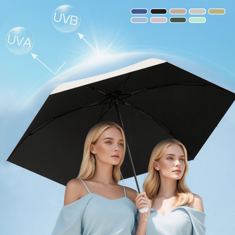 Compact Mini Umbrella with UPF 50+ Sun Protection & Wind-Resistant Frame for Travel & Everyday Carry
